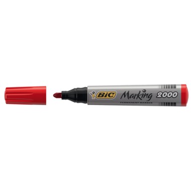 Marker Bic 2000 Punta Tonda Rosso 12 pz.