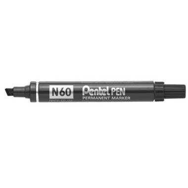 Marker Pentel N60 Punta Scalpello Nero 12 pz.