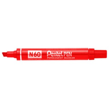 Marker Pentel N60 Punta Scalpello Rosso 12 pz.