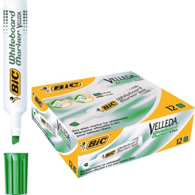 Marker Bic Velleda 1791 Punta Scalpello Verde 12 p