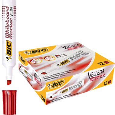 Marker Bic Velleda 1791 Punta Scalpello Rosso 12 p