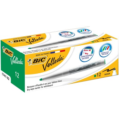 Marker Bic Velleda 1741 Punta Fine  Verde 12 pz.