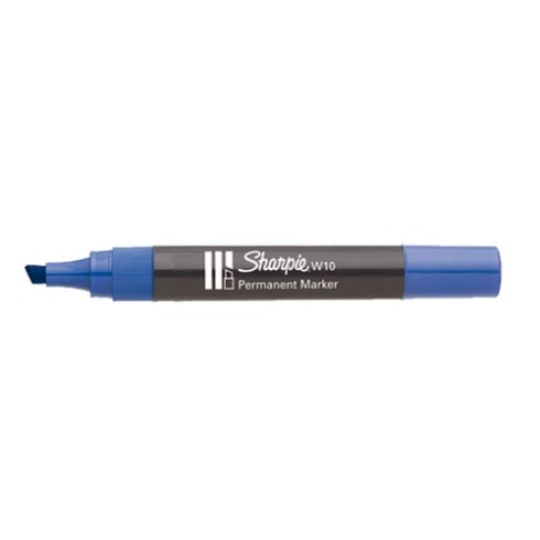 Marker Sharpie W10 Punta Scalpello Blu 12 pz.