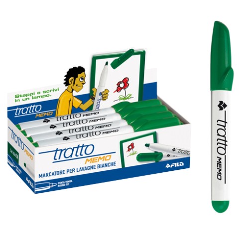 Marker Tratto Memo Punta Tonda Verde 12 pz.