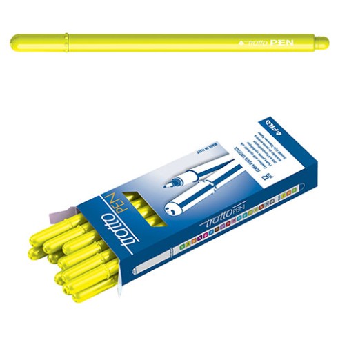 Pennarelli Tratto Pen 12 pz. Fluo Giallo