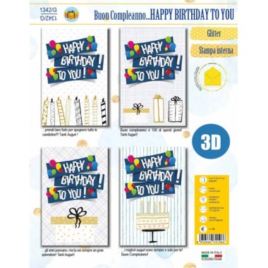 Biglietti CartoGi Compleanno 1342/G Happy Birthday 3D