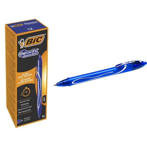 Penne Bic Gelocity Quick Dry Blu 12 pz.