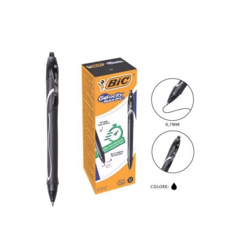 Penne Bic Gelocity Quick Dry Nero 12 pz.