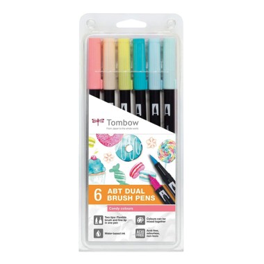 Pennarelli Tombow Dual Brush 5+1 Candy