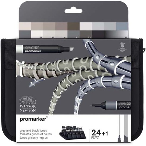 Promarker Set 24+1 Grey&Black Tones 0290081