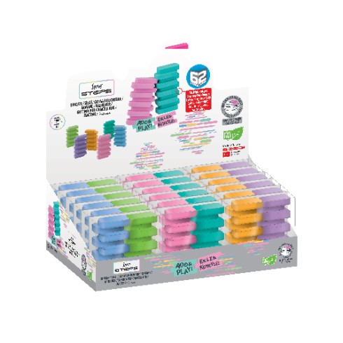 Gomme Serve Steps Pastel 18 Kit da 2 pz.