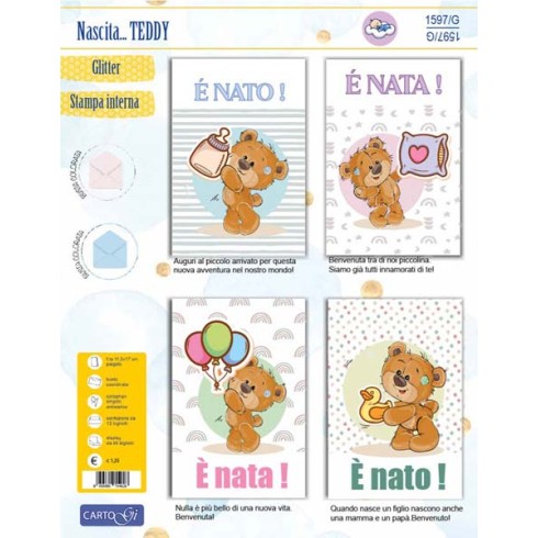Biglietti CartoGi Nascita 1597/G Orsacchiotti