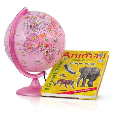 Globo Tecnodidattica Luminoso Pink Zoo 25 cm.