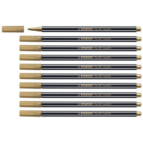 Pennarelli Stabilo Pen 68  Metallic Oro  10 pz.