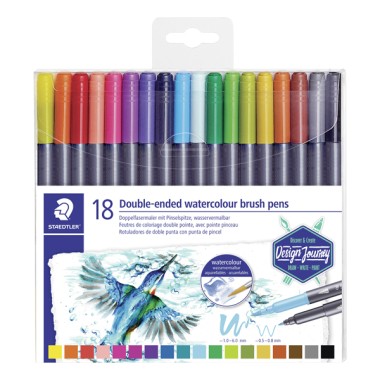 Pennarelli Staedtler Brush Duo Acquerellabili a 18