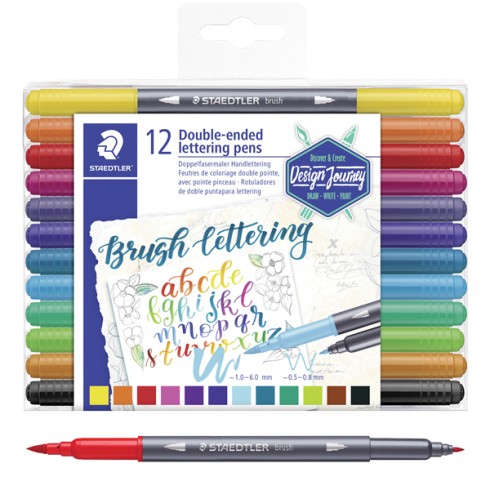 Pennarelli Staedtler Brush Letter Duo a 12