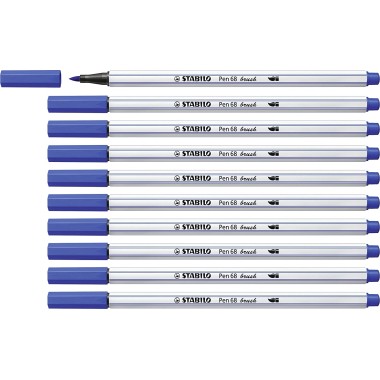 Pennarelli Stabilo Pen 68  Brush Blu Oltr. 10 pz