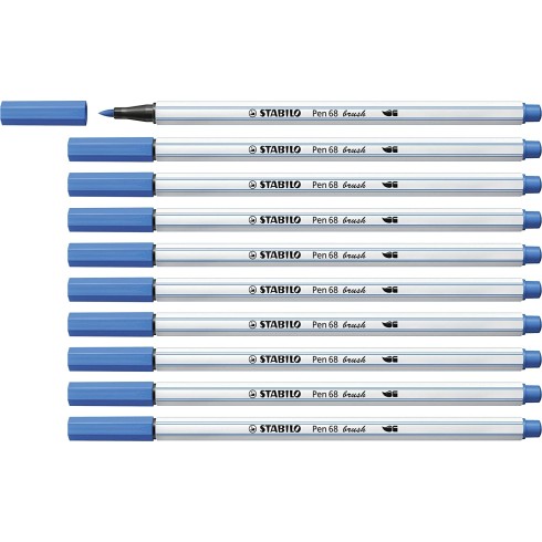 Pennarelli Stabilo Pen 68  Brush Blu Scuro 10 pz