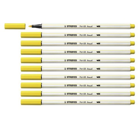 Pennarelli Stabilo Pen 68  Brush Giallo 10 pz