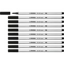 Pennarelli Stabilo Pen 68  Brush Nero 10 pz