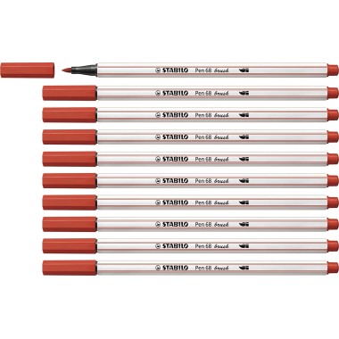 Pennarelli Stabilo Pen 68  Brush Carminio 10 pz