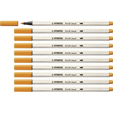 Pennarelli Stabilo Pen 68  Brush Arancione 10 pz