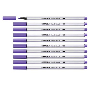 Pennarelli Stabilo Pen 68  Brush Viola 10 pz