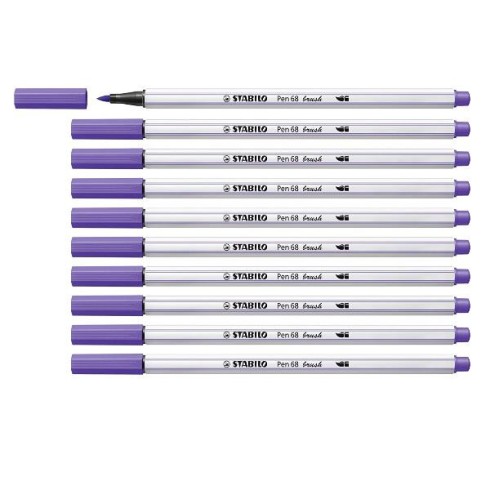 Pennarelli Stabilo Pen 68  Brush Viola 10 pz