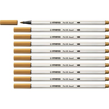 Pennarelli Stabilo Pen 68  Brush Ocra Scu 10 pz