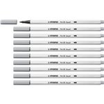 Pennarelli Stabilo Pen 68  Brush Grigio Fr 10 pz