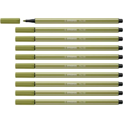 Pennarelli Stabilo Pen 68 Verde Muschio 10 pz.