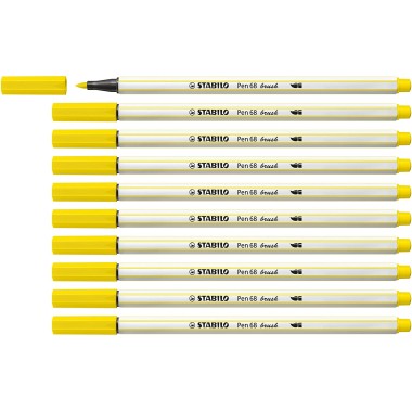 Pennarelli Stabilo Pen 68  Brush Limone 10 pz