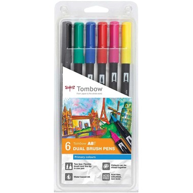 Pennarelli Tombow Dual Brush 5+1 Primari