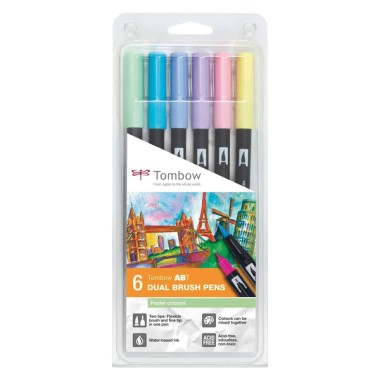 Pennarelli Tombow Dual Brush 5+1 Pastello