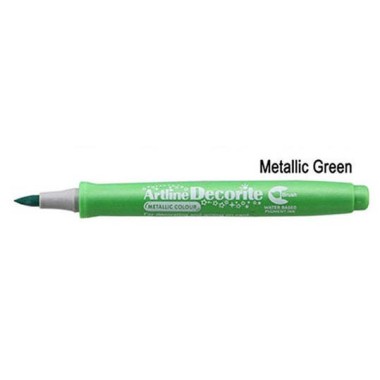 Marker Artline Decorite Brush  Metal Verde 12 pz.