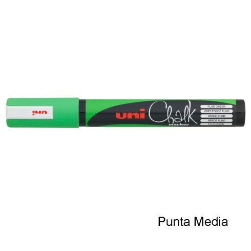 Marker Uni Chalk Media Verde Fluo