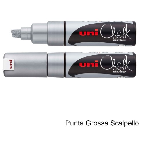 Marker Uni Chalk Scalpello Argento