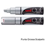 Marker Uni Chalk Scalpello Argento