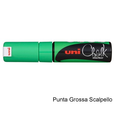 Marker Uni Chalk Scalpello Verde Fluo