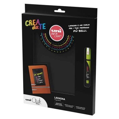 Marker Uni Chalk Fine  Kit 1 + Lavagna Magnetica