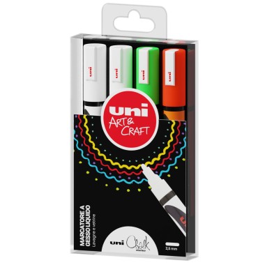 Marker Uni Chalk Media  Set P/2 4 pz.